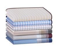 HOULIFE Mouchoir classique à carreaux pour homme en coton doux à rayures pour fête de mariage, Couleur : 2 à 6 pièces, M