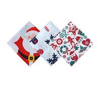 HOULIFE Mouchoir de Noël années 60 en coton motif Père Noël élan sapin chaussettes bonhomme en pain d'épices coffret cadeau pour femmes hommes et enfants