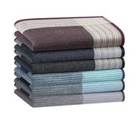 HOULIFE Mouchoirs classique à carreaux pour homme mouchoir à rayures en coton doux pour homme pochette à carreaux pour fête de mariage