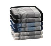 HOULIFE Mouchoirs classiques pour hommes Mouchoir en coton doux pour hommes Ensemble de mouchoirs pour hommes à rayures Mouchoir de poche pour hommes