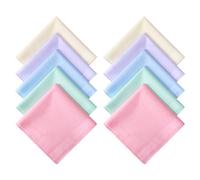 HOULIFE Mouchoirs en coton doux pour femme, Multicolore - 10 pièces, taille unique