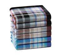 HOULIFE mouchoirs en coton pour hommes Ensemble de carreaux classiques et rayés