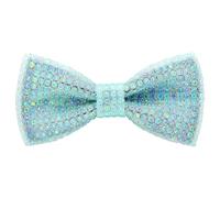 HOULIFE Nœud papillon avec strass pour homme, nœud papillon diamant pré-noué, nœud papillon à paillettes, nœud papillon à cristal réglable pour mariage, fête, banquet, Bleu et vert., M