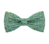 HOULIFE Nœud papillon avec strass pour homme, nœud papillon diamant pré-noué, nœud papillon à paillettes, nœud papillon à cristal réglable pour mariage, fête, banquet, vert, M