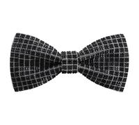 HOULIFE Nœud papillon avec strass pour homme, nœud papillon diamant pré-noué, nœud papillon à paillettes, nœud papillon à cristal réglable pour mariage, fête, banquet, blanc/noir, M