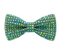 HOULIFE Nœud papillon avec strass pour homme, nœud papillon diamant pré-noué, nœud papillon à paillettes, nœud papillon à cristal réglable pour mariage, fête, banquet, Vert 1, M