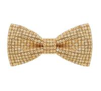 HOULIFE Nœud papillon en strass pour homme - Nœud papillon pré-noué à paillettes - Réglable - Pour mariage, fête, banquet, jaune, M