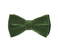 HOULIFE Nœud papillon pour homme - Réglable en velours pré-noué - Nœud papillon uni avec papillons - Pour marié, mariage formel - Avec boîte cadeau (double couche), vert olive, 12x7cm