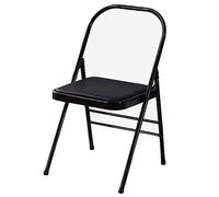 HOUMEL Chaises Pliantes en Cuir Noir Yoga Chaise Inverted Support Multi-Fonction Yoga Folding Débutant Aids Président Équilibre sans Gras Dossier Épaississement (Color : Black)