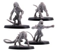 Hounds of Tindalos - 4 figurines monstres extraterrestres | Créatures à l'échelle 28 mm-34 mm | Miniatures épiques | Base de 50 mm non attachée | Figurines en résine pour RPG et jeux de guerre de