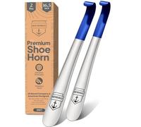 HOUNDSBAY Labrador 41cm Extra Longue Acier Inoxydable Métal Chausse-Pied (Bleu Marine)