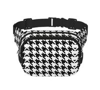 Houndstooth Noir Imprimé Unisexe Carré Double Couche Sac de Taille Crossbody Sac de Voyage, Noir, Taille Unique, noir, One Size