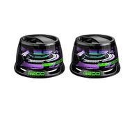 Hounyoln Lot de 2 haut-parleurs Bluetooth magnétiques G200, mini haut-parleurs portables multifonctionnels avec lumière multicolore RVB, effet sonore surround 3D, support de téléphone pour iPhone