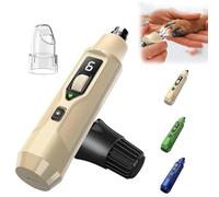 Hounyoln Silent Groom Pro Broyeur à ongles à 7 vitesses avec lumière silencieuse pour chiens, chats, oiseaux et petits animaux | Fonctionnement à une main et collecteur de poussière intégré (beige)