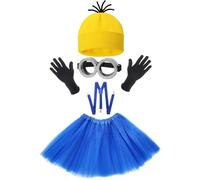 Houo Lot de 5 costumes de cosplay pour homme et femme - Lunettes - Bonnet - Jupe tutu - Bretelles - Gants - Costume de Noël - Accessoire de Noël - Cadeau d'anniversaire pour mes filles