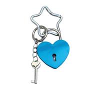 HOUODQU Grand porte-clés tendance en forme de cœur avec crochet en forme d'étoile unique, parfait pour un usage quotidien, décoration de sac à dos tendance, bleu