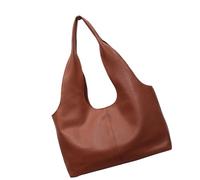 HOUODQU Sac de bureau fonctionnel tendance en polyuréthane avec fermeture facile à ouvrir et grand espace pour les besoins quotidiens Sac de bureau de grande capacité, marron