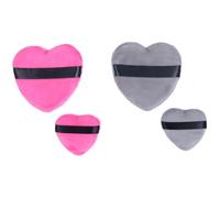 Houppette à Maquillage en Forme de Cœur, Coton, 4 Pièces | Application sans Effort, Grosse Surface Plane, Coins pour Zones Étroites, Format Voyage pour Retouches