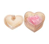 Houppette à Poudre Compacte Cœur avec Récipient en Verre Doré | Peluche Douce, Répartition Régulière, Absorbe L’excès de Sébum, Format Voyage pour Fêtes