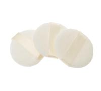 Houppette à Poudre Courte en Peluche Blanc Lot de 3 | Coton Peluche, Toucher Ultra Doux, Rangement Facile, pour Visage et Torse