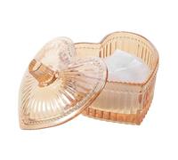 Houppette à Poudre Cœur avec Pot en Verre, Compacte et Portable | Peluche et Verre, Absorbe L’excès de Sébum, pour Maquillage et Rangement, Filles, Mariage, Fête