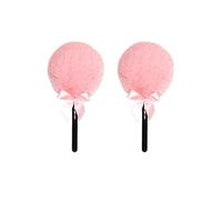 Houppette à poudre douce pour le corps avec long manche - Applicateur de maquillage doux pour femme - Rose