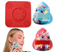 Houppette à poudre - Éponge de maquillage pour visage à motif de dragon - Tampon applicateur de poudre pressée avec boîte de rangement, outils de maquillage de beauté pour fond de teint lâche et