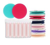 Houppette à poudre fixatrice, houppette à poudre de maquillage for femmes, houppette à poudre humide et sèche, houppette à poudre réutilisable(12 mixed colors)