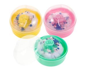 Houppette Bébé Ronde avec Boîte à Poudre et Poignée Intégrée | Peluche et Pp, Rangement Hygiénique, Garde la Houppette Propre, pour Poudre et Peau du Corps