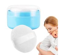 Houppette et récipient pour le corps - Boîte à dépoussiérage pour le bain des tout-petits avec houppette, idéale pour le talc, le bain et la poudre libre
