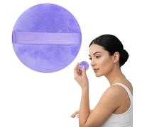 Houppette violette pour poudre libre super adhérente - Super grande houppette à poudre ultra douce et extra moelleuse - Applicateur de poudre libre pour le maquillage - Outils foncés