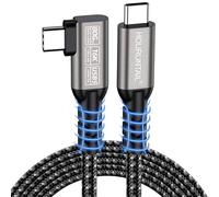HOURUNTAIL Thunderbolt Câble USB 4 C vers C, angle de 90 degrés, haute vitesse, bande passante 120 Gbit/s pour chargement 16K/double 8K PD3.1 240 W pour iPhone, MacBook, concentrateur, station
