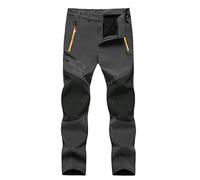 HOURVNEI Pantalon d'hiver en polaire softshell pour homme - Grande taille - Pour randonnée, randonnée, ski, voyage, gris, 5XL