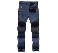 HOURVNEI Pantalon d'hiver en polaire softshell pour homme - Grande taille - Pour trekking, camping, escalade, randonnée, ski, voyage, bleu, XXXXXXL