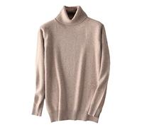 HOURVNEI Pull tricoté super chaud en cachemire à col roulé pour homme - Automne et hiver, 1, XXL