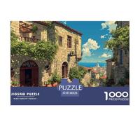 House 1000 Piece Focus Training Jigsaw Charming Street View Town Puzzle, Educational for Kids Adults, Stress Relief & Family Bonding 38x26cm/1000pcs