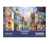 House 1000 Piece Focus Training Jigsaw Charming Street View Town Puzzle, Educational for Kids Adults, Stress Relief & Family Bonding 52x38cm/1000pcs