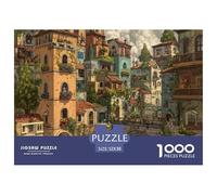 House 1000 Pieces Brain Teaser Jigsaw Charming Street View Town Puzzle, Educational Cognitive Toy for Kids Adults, Stress Relief & Focus Training 52x38cm/1000pcs