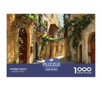 House 1000 Pieces Brain Teaser Jigsaw Charming Street View Town Puzzle, Educational Cognitive Toy for Kids Adults, Stress Relief & Focus Training 70x50cm/1000pcs