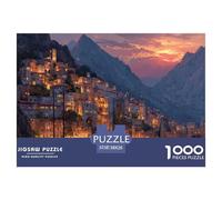 House 1000 Pieces Educational Jigsaw Charming Street View Town Puzzle, Fun Brain Game for Kids & Adults, Family Indoor Bonding Toy 38x26cm/1000pcs