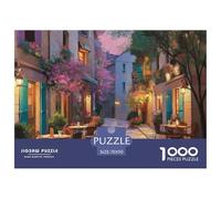 House 1000 Pieces Evening Leisure Jigsaw Charming Street View Town Puzzle, Educational for Kids Adults, Cozy UK Family Time & Brain Training 70x50cm/1000pcs