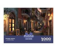 House 1000 Pieces Family-Friendly Jigsaw Charming Street View Town Puzzle, Brain Training for Kids & Adults, Educational Indoor Activity 52x38cm/1000pcs