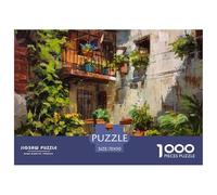 House 1000 Pieces Family-Friendly Jigsaw Charming Street View Town Puzzle, Brain Training for Kids & Adults, Educational Indoor Activity 70x50cm/1000pcs
