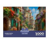 House 1000 Pieces Family-Friendly Jigsaw Charming Street View Town Puzzle, Brain Training for Kids & Adults, Educational Indoor Activity 52x38cm/1000pcs