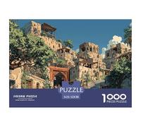 House 1000 Pieces Indoor Leisure Jigsaw Charming Street View Town Puzzle, Educational for Children Adults, Perfect UK Rainy Day & Weekend Game 52x38cm/1000pcs