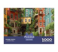 House 1000 Pieces Jigsaw Charming Street View Town Puzzle for Adults and Children, Educational Brain Training Game, Family Bonding Indoor Activity 70x50cm/1000pcs