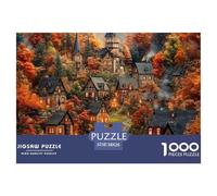 House 1000 Pieces Premium Jigsaw Charming Street View Town Puzzle, Gift for Children Adults, Educational Cognitive Training & British Leisure Game 38x26cm/1000pcs