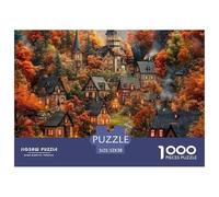 House 1000 Pieces Winter Indoor Jigsaw Charming Street View Town Puzzle, Educational for Kids Adults, Warm UK Family Time & Cognitive Training 52x38cm/1000pcs