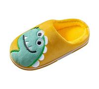 House 2 Little Child Girls Inside Wear Slippers Cute Dinosaur Soft Bottom Comfortable Winter Warm Home Plush Slippers Toddler Boy Size 4, jaune, 35 EU