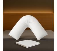 House 22 Oreiller en V avec taie d'oreiller - Oreillers hypoallergéniques et orthopédiques en forme de V pour un confort ultime - Idéal pour la maternité, l'allaitement et la relaxation